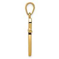 14K Yellow Gold Polished Cross Pendant with Tapered Ends view 2