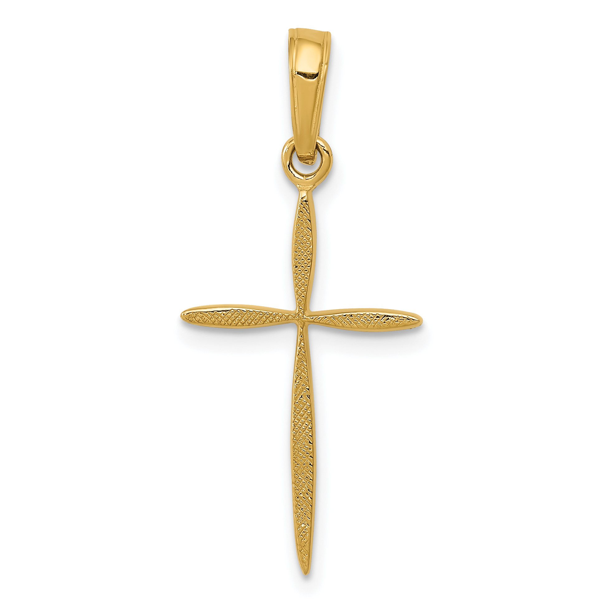 14K Polished Cross With Tapered Ends Pendant (K5530)