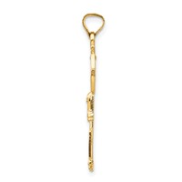 14K Pendant with White Rhodium Solid St. Benedict 2-Sided Cross Key view 2