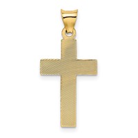 14K Yellow Gold Polished Satin and Diamond-cut Crucifix Pendant view 3