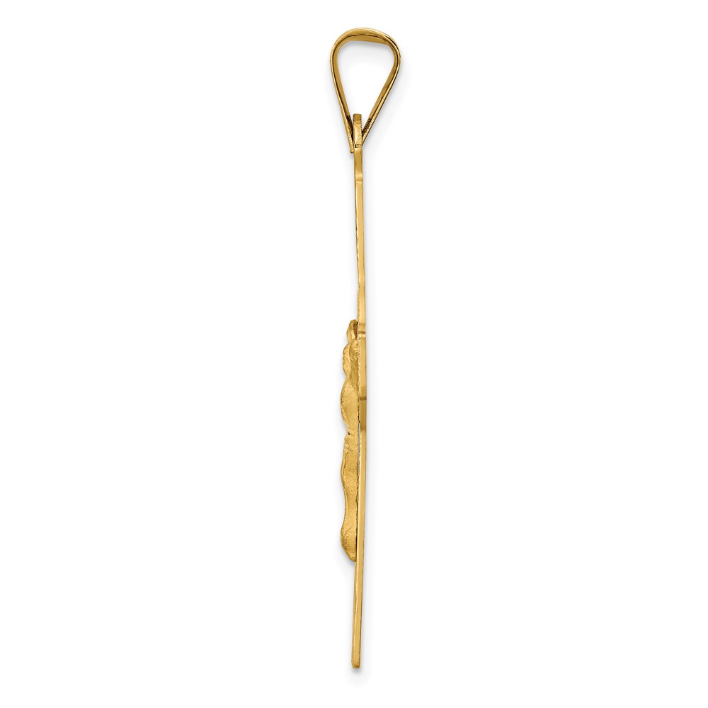 14k Polished Satin and D/C Crucifix Pendant (K5542)