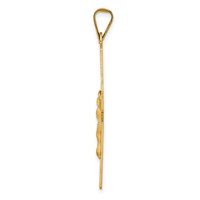 14K Yellow Gold Polished Satin and Diamond-cut Crucifix Pendant view 2