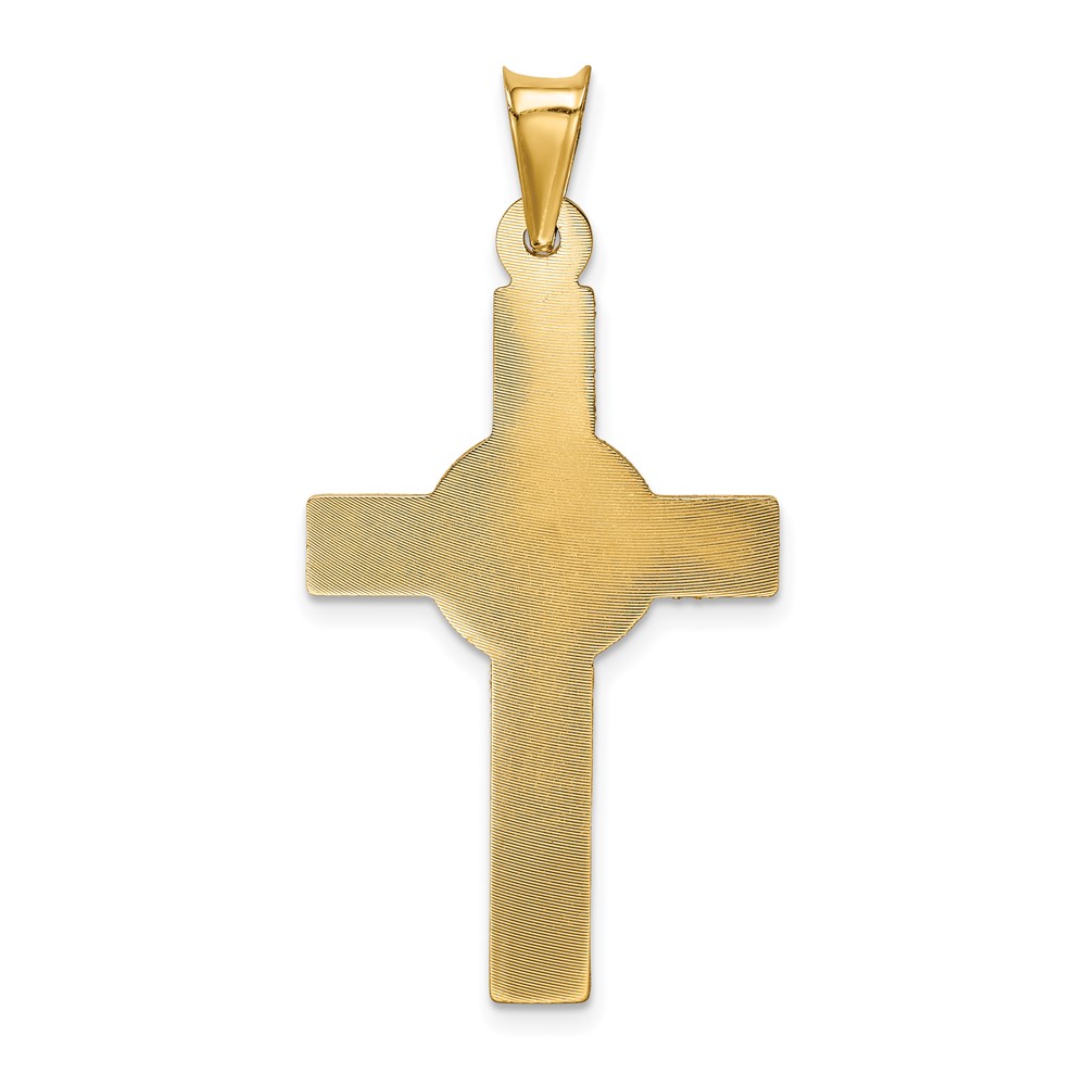 14k Polished Satin and D/C Crucifix Pendant (K5542)