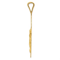 14K Yellow Gold Polished Satin and Diamond-cut Crucifix Pendant view 2
