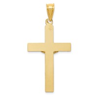 14K Yellow Gold Polished Satin and Diamond-cut Crucifix Pendant view 4
