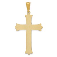 14K Two-Tone Polished Satin Diamond-cut Crucifix Cross Pendant view 4