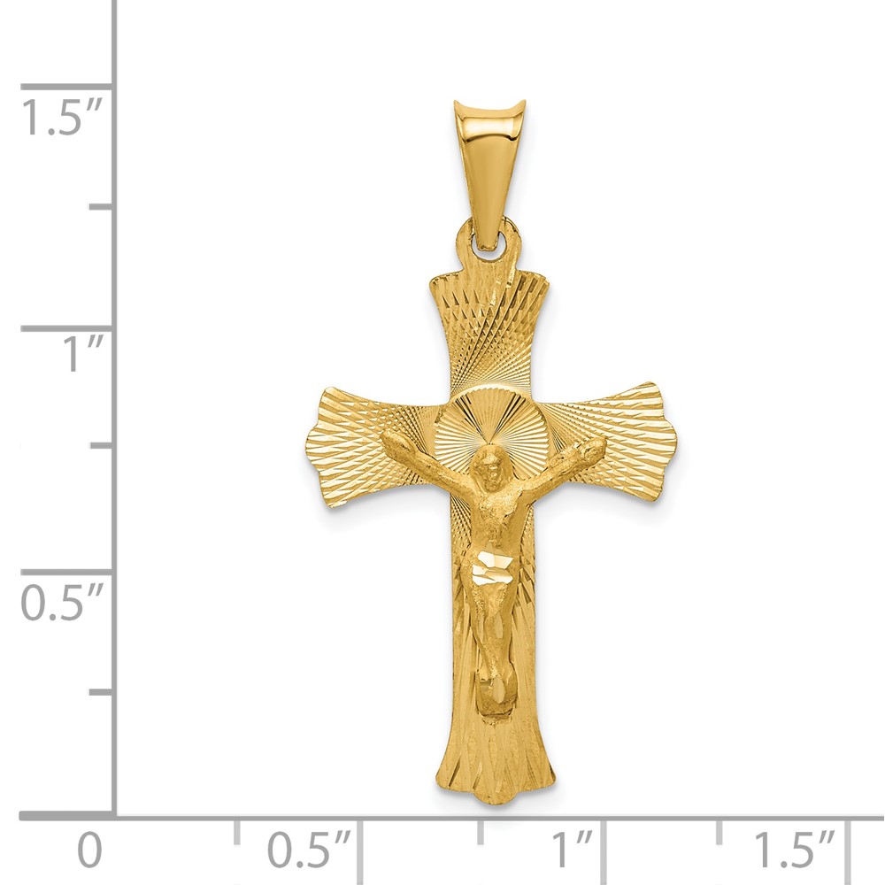 14k Polished Satin and D/C Crucifix Pendant (K5551)