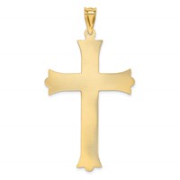 14K Yellow Gold Polished Satin and Diamond-cut Crucifix Cross Pendant view 3