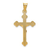 14K Yellow Gold Polished Satin and Diamond-cut Crucifix Pendant view 3