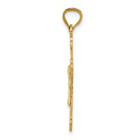 14K Yellow Gold Polished Satin and Diamond-cut Crucifix Pendant view 2