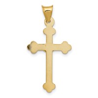14K Yellow Gold Polished Satin and Diamond-cut Crucifix Pendant view 4