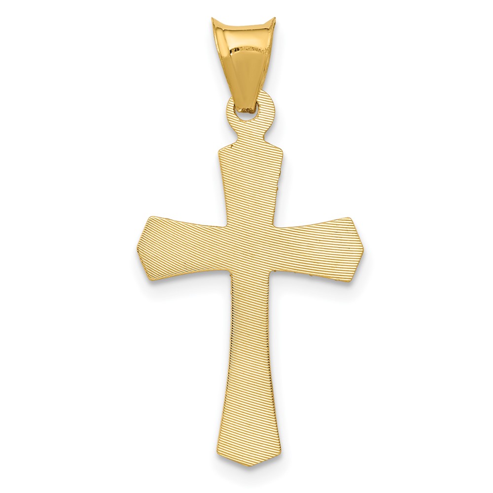 14k Polished Satin and D/C Crucifix Pendant (K5556)