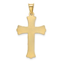 14K Yellow Gold Polished Satin and Diamond-cut Crucifix Pendant view 3