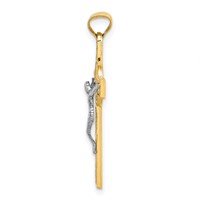 14K Two-Tone Crucifix Reverses to St. Benedict Medal Pendant view 2