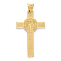 14K Two-Tone Crucifix Reverses to St. Benedict Medal Pendant view 3
