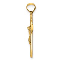 14K Two-Tone Crucifix Reverses to St. Benedict Medal Pendant view 3