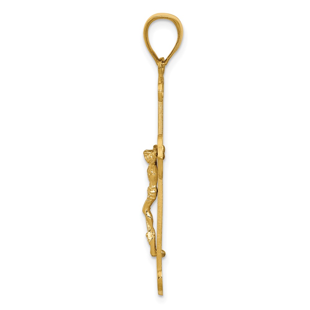 14K Polished Crucifix Pendant (K5565)