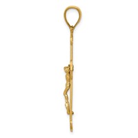 14K Yellow Gold Polished Crucifix Pendant view 2
