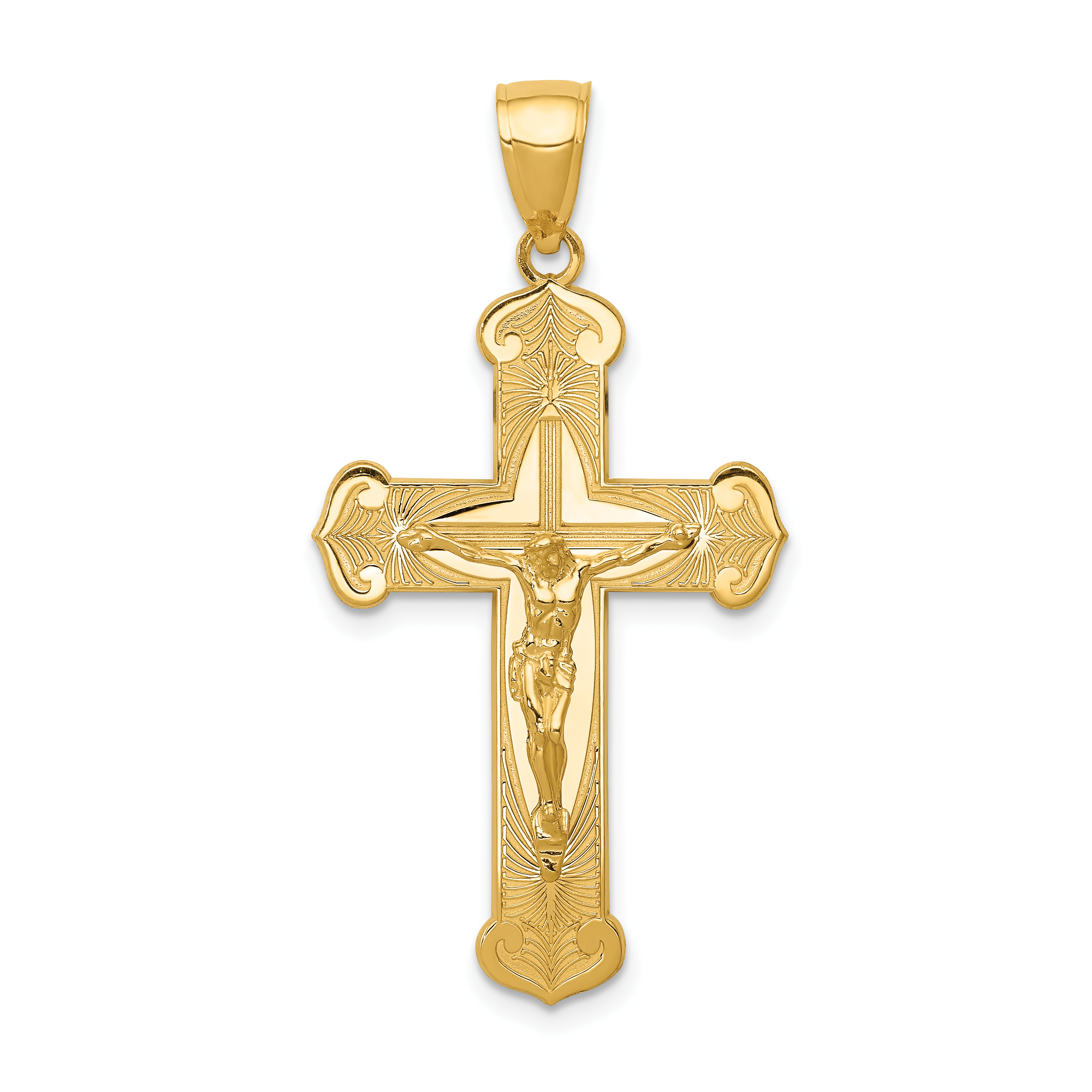 14K Polished Crucifix Pendant (K5565)