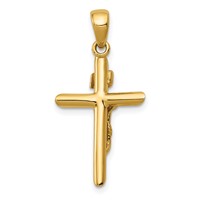 14K Yellow Gold Polished Crucifix Cross Pendant view 4