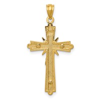 14K Two-tone Gold Polished Crucifix Pendant view 4
