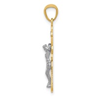 14K Two-tone and White Rhodium Small Passion Crucifix Pendant view 2