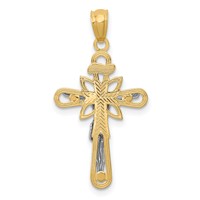 14K Two-tone and White Rhodium Small Passion Crucifix Pendant view 4