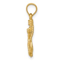 14K Yellow Gold Polished Mariner Crucifix Pendant view 2