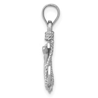 14K White Gold Polished Mariner Crucifix Pendant view 2