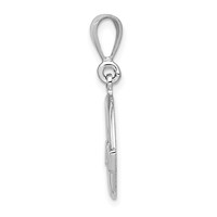 14K White Gold Claddagh Charm view 2