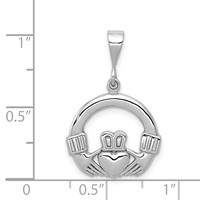 14K White Gold Claddagh Charm view 3