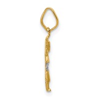 14K Pendant with Rhodium Diamond-cut Polished Infant Jesus view 2