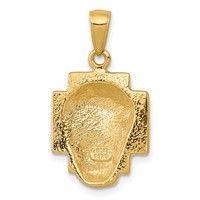 14K Polished Small Jesus Head with Crown Pendant view 4