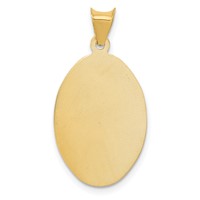 14K Pendant with Rose and White Rhodium Diamond-cut Solid Sagrado Corazon De Jesus Oval view 4