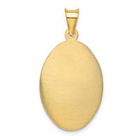 14K Polished Diamond-cut Solid Sagrado Corazon De Jesus Oval Pendant view 3