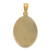 14K Polished Diamond-cut Solid Large Sagrado Corazon De Jesus Oval Pendant view 3