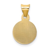 14K Yellow Gold Polished Diamond-cut Solid Sagrado Corazon De Jesus Round Pendant view 3
