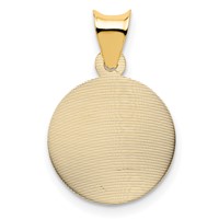 14K Yellow Gold Polished Diamond-cut Solid Sagrado Corazon De Jesus Round Pendant view 4