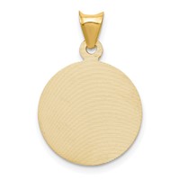 14K Yellow Gold Polished Diamond-cut Solid Sagrado Corazon De Jesus Round Pendant view 4
