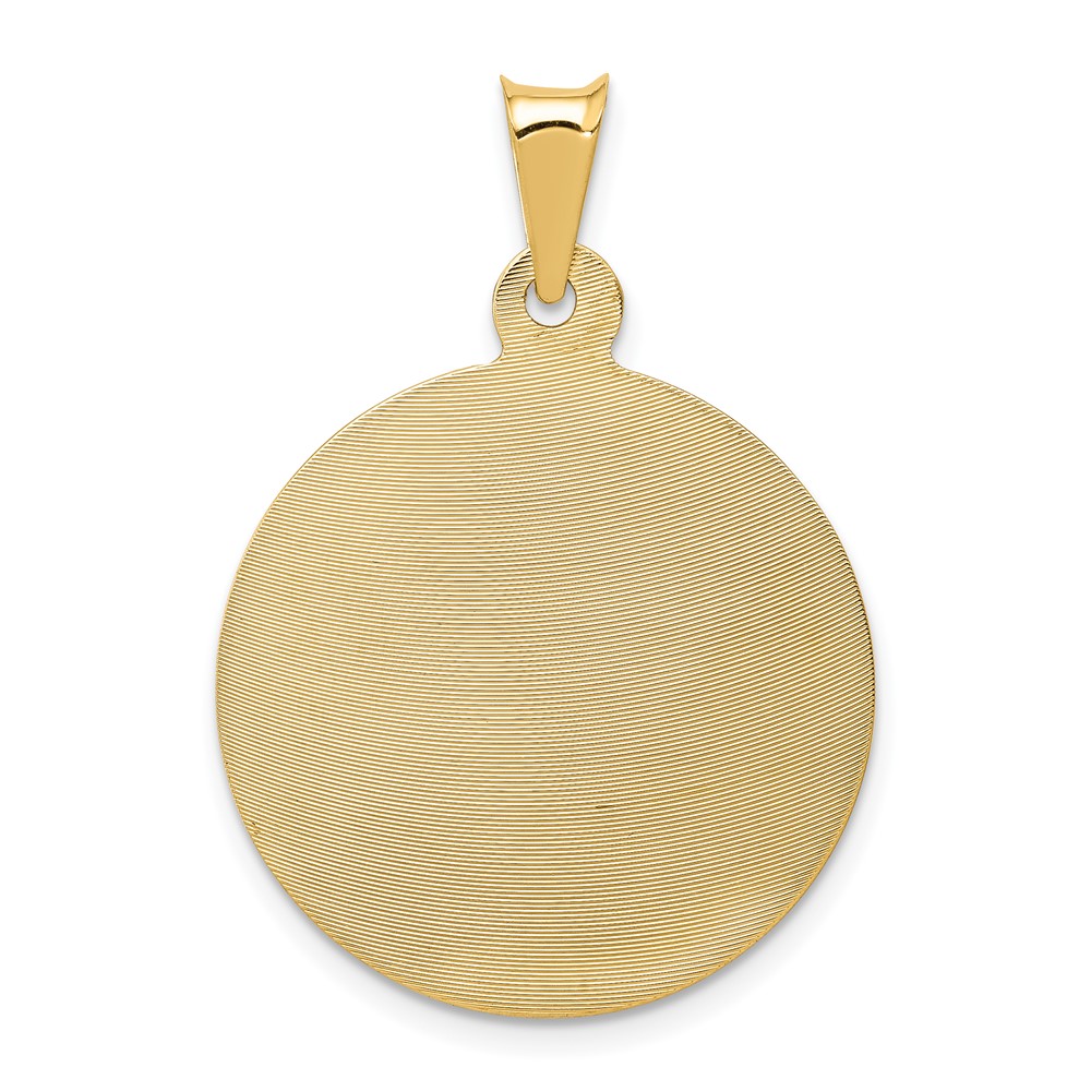 14K Polished D/C Sagrado Corazon Circle Pendant (K5597)