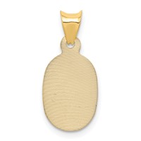 14K Yellow Gold Polished Diamond-cut Solid Sagrado Corazon De Jesus Oval Pendant view 4