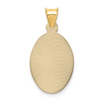 14K Yellow Gold Polished Diamond-cut Solid Sagrado Corazon De Jesus Oval Pendant view 4