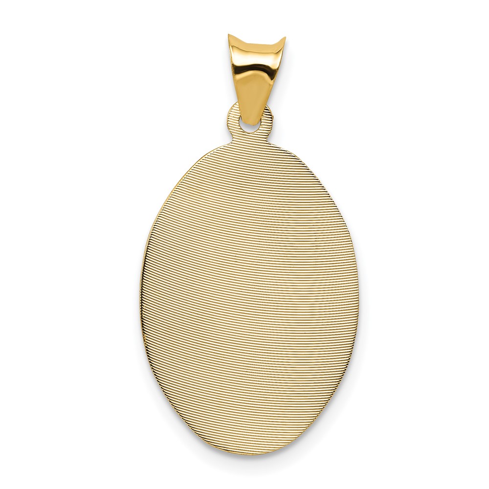14K Polished D/C Sagrado Corazon Oval Pendant (K5605)
