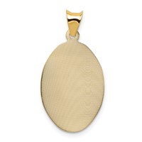 14K Yellow Gold Polished Diamond-cut Solid Sagrado Corazon De Jesus Oval Pendant view 4