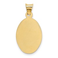 14K Yellow Gold Polished Diamond-cut Corpus Oval Pendant view 3