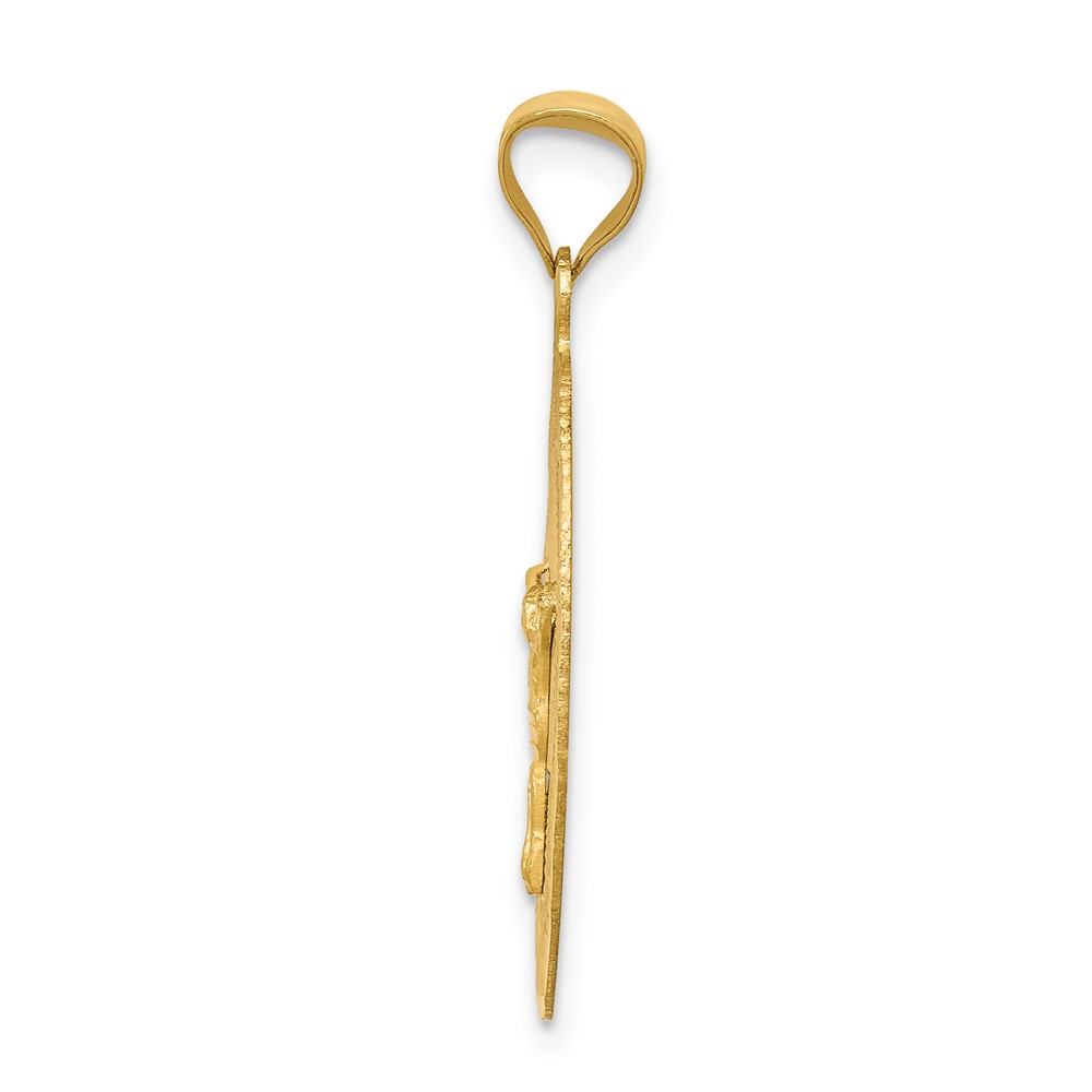 14K Polished D/C Corpus Oval Pendant (K5608)
