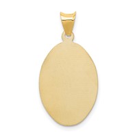14K Yellow Gold Polished Diamond-cut Corpus Oval Pendant view 4