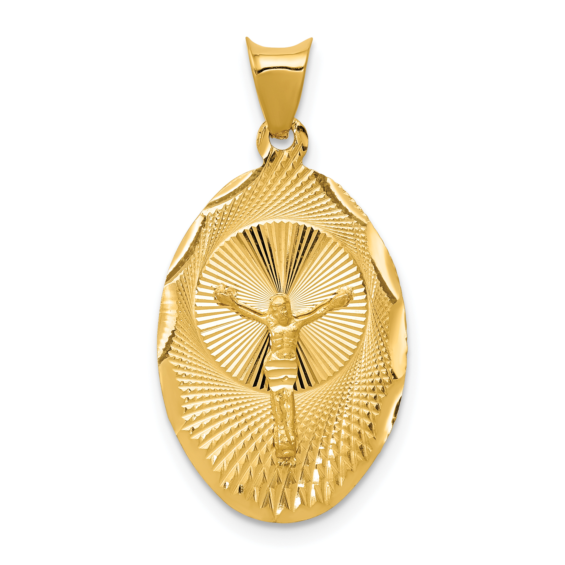 14K Polished D/C Corpus Oval Pendant (K5608)