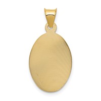 14K Pendant with Rose and White Rhodium Diamond-cut Corpus Oval view 4