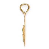14K Pendant with Rose and White Rhodium Diamond-cut Corpus Oval view 2